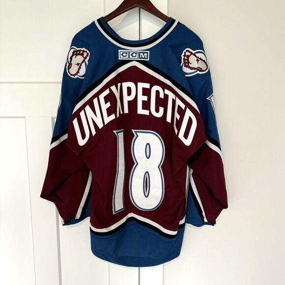 VTG CCM Official Licensed Colorado Avalanche #18 Unexpected NHL Hockey Jersey L - Picture 4 of 8